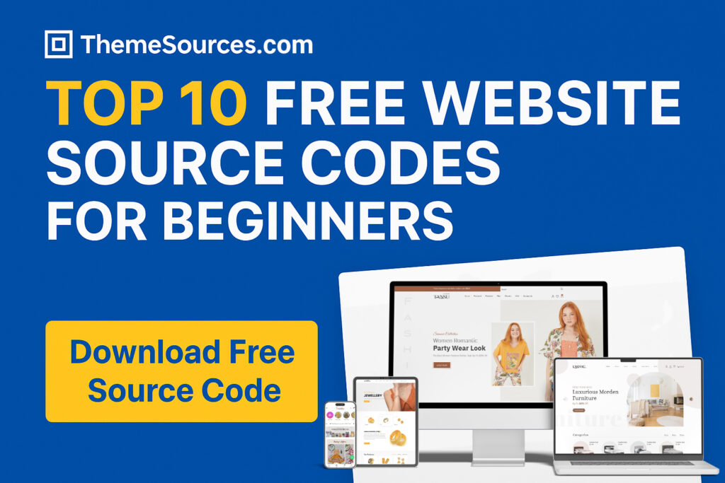 Top 10 Free Website Source Codes for Beginners (HTML, CSS, JS) Top 10 Free Website Source Codes for Beginners