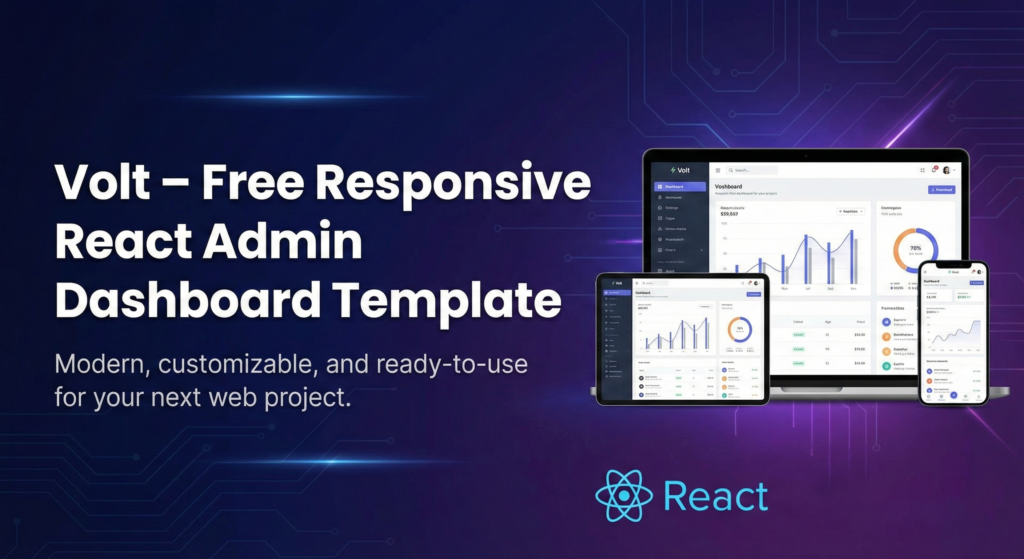 Preview of Volt Free React Admin Dashboard